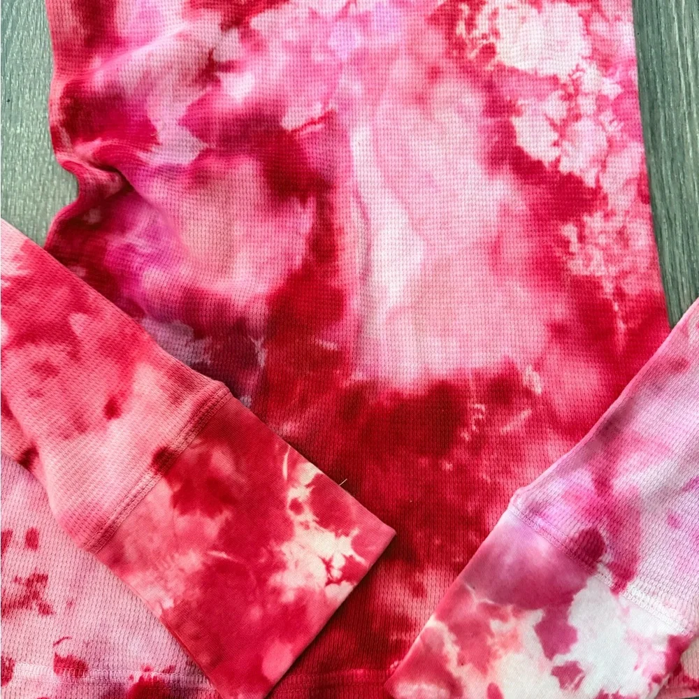 Junk Gypsy Mama Tried Women's Red/Pink Tie-Dye Long Sleeve Tee. - Picture 8 of 9